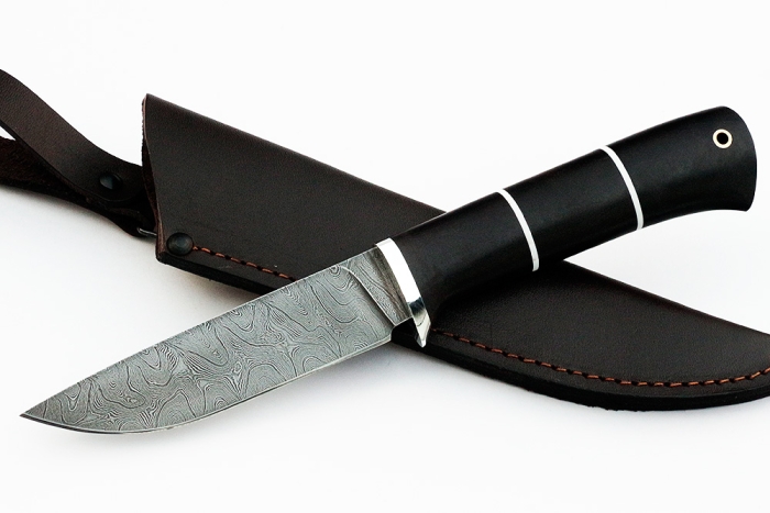 Нож Рысь (дамаск, чёрный граб)
