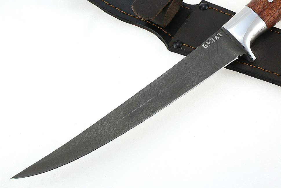 Нож Шеф-повар №7 (булат, цельнометаллический; рукоять - бубинга)