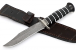 Нож Гладиатор (К340, рукоять наборная чёрный граб и кожа, гарда мельхиор) - Нож Гладиатор сталь К340 