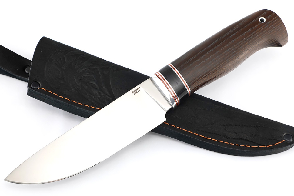 Нож Глухарь (95Х18, вставка черный граб, ясень термоциклированный)
