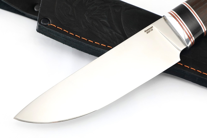 Нож Глухарь (95Х18, вставка черный граб, ясень термоциклированный)