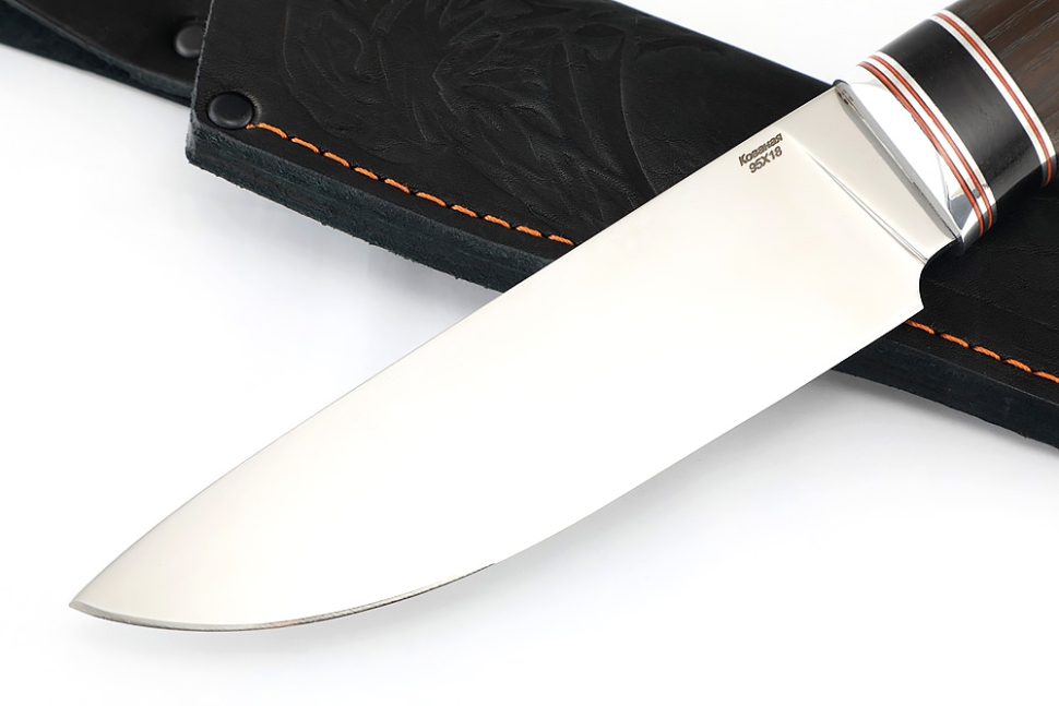 Нож Глухарь (95Х18, вставка черный граб, ясень термоциклированный)