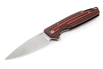 Нож складной Турист AUS8 рукоять G10 черно-красная
