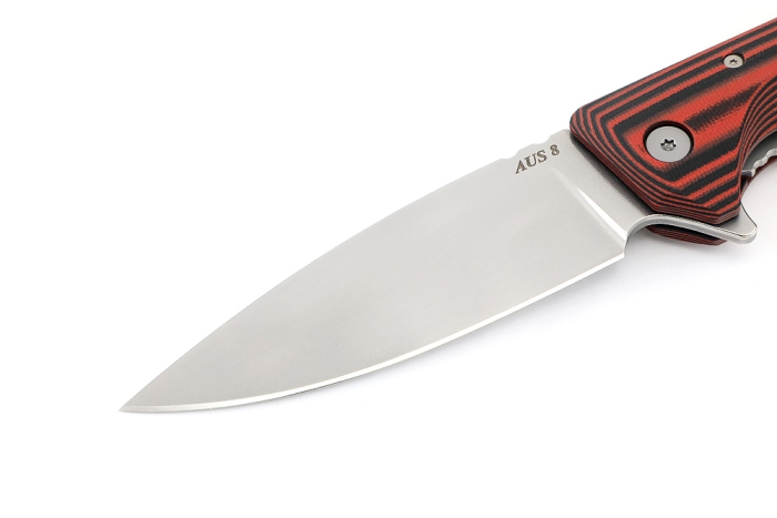 Нож складной Турист AUS8 рукоять G10 черно-красная