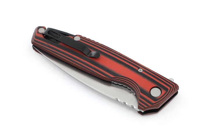 Нож складной Турист AUS8 рукоять G10 черно-красная