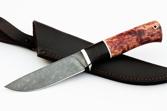 Нож Рысь (дамаск, карельская берёза)