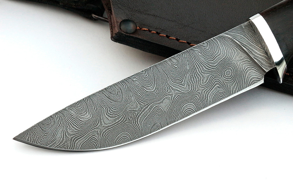 Нож Рысь (дамаск, карельская берёза)