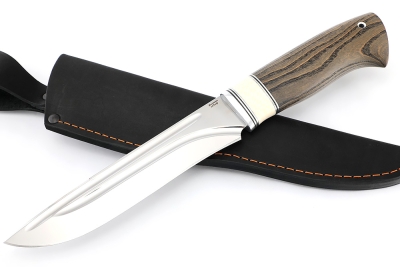 Нож Таран (х12МФ, долы, вставка кость, ясень стабилизированный)