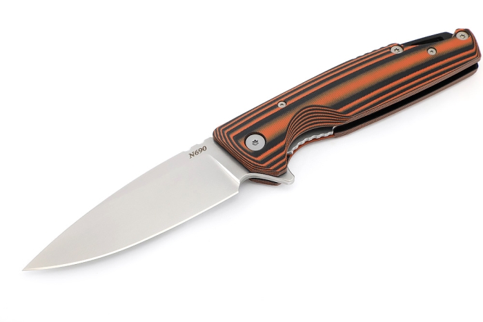 Нож складной Турист N690 рукоять G10 черно-оранжевая