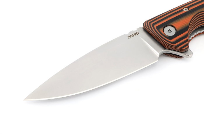 Нож складной Турист N690 рукоять G10 черно-оранжевая