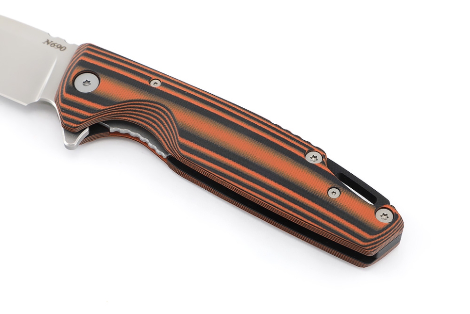 Нож складной Турист N690 рукоять G10 черно-оранжевая