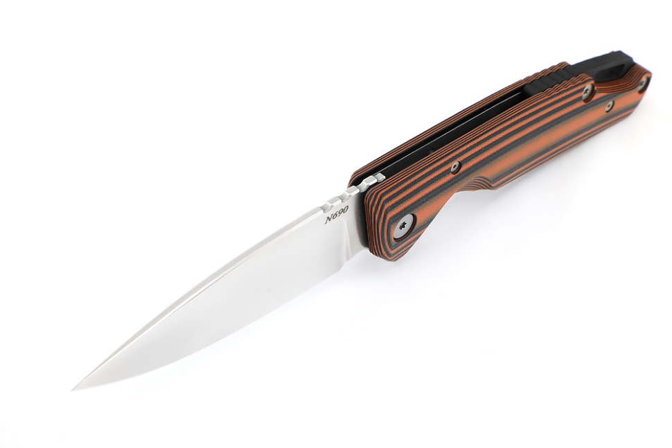 Нож складной Турист N690 рукоять G10 черно-оранжевая