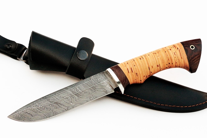 Нож Скат (дамаск, береста)