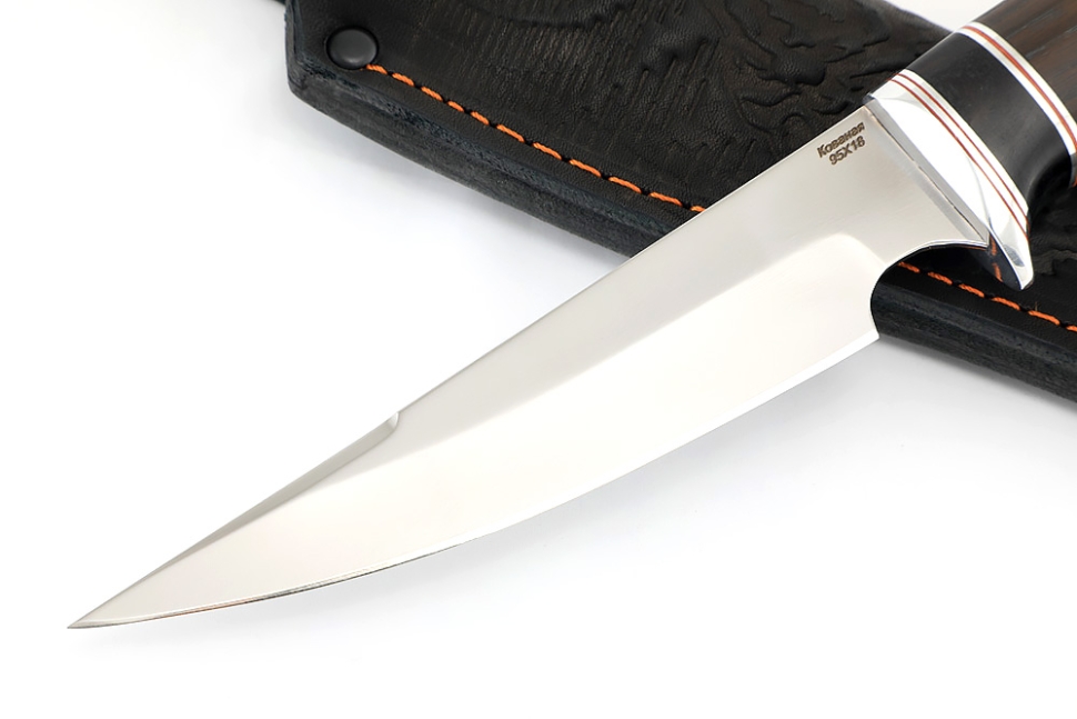 Нож Комар (95Х18, вставка черный граб, ясень термоциклированный)