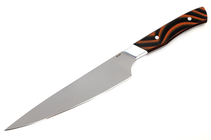 Набор кухонных ножей на подставке К340 G10 черно-оранжевая 5шт.