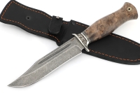 Нож Атака (К340, рукоять карельская береза коричневая, гарда мельхиор)