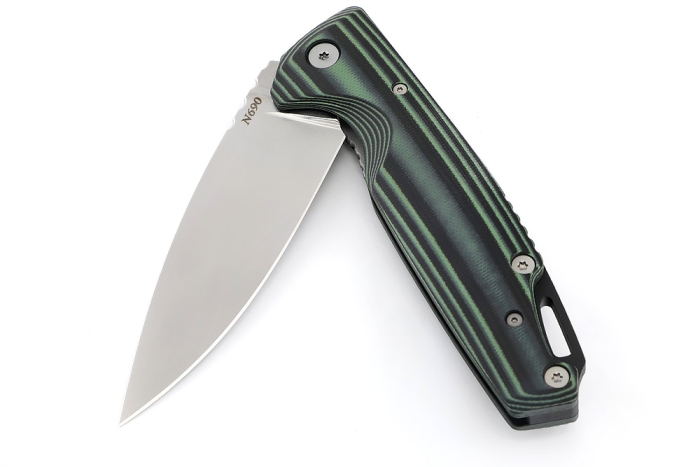 Нож складной Турист N690 рукоять G10 черно-зелёная