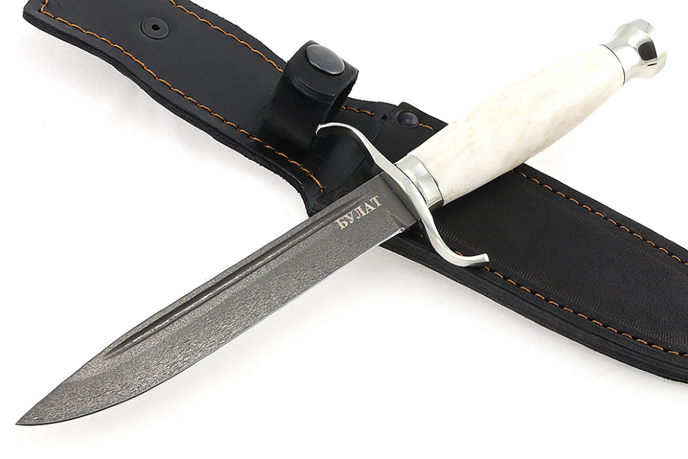 Нож Классика (булат, рог лося - мельхиор)