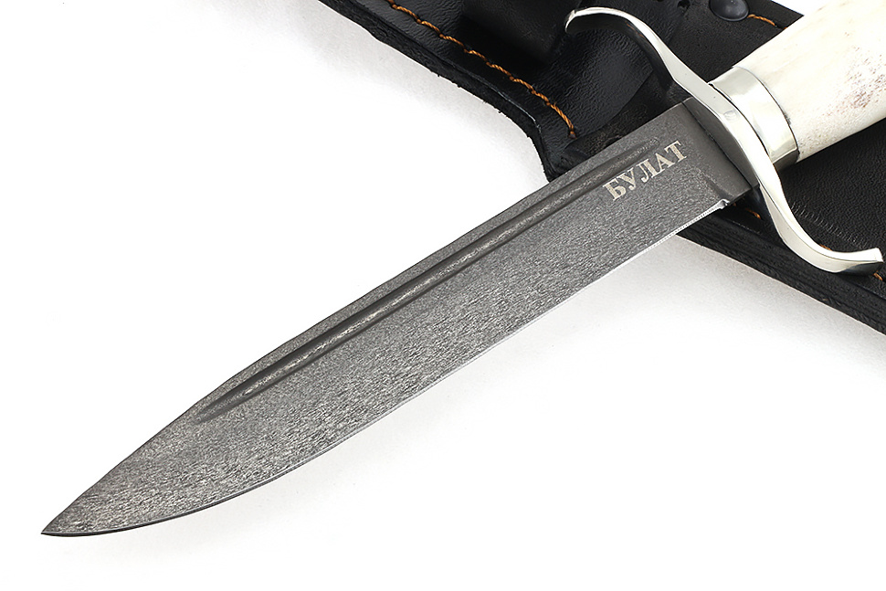 Нож Классика (булат, рог лося - мельхиор)