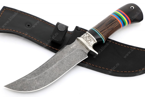 Нож Легион (K340, чёрный граб - венге - декоративный пластик) гарда мельхиор