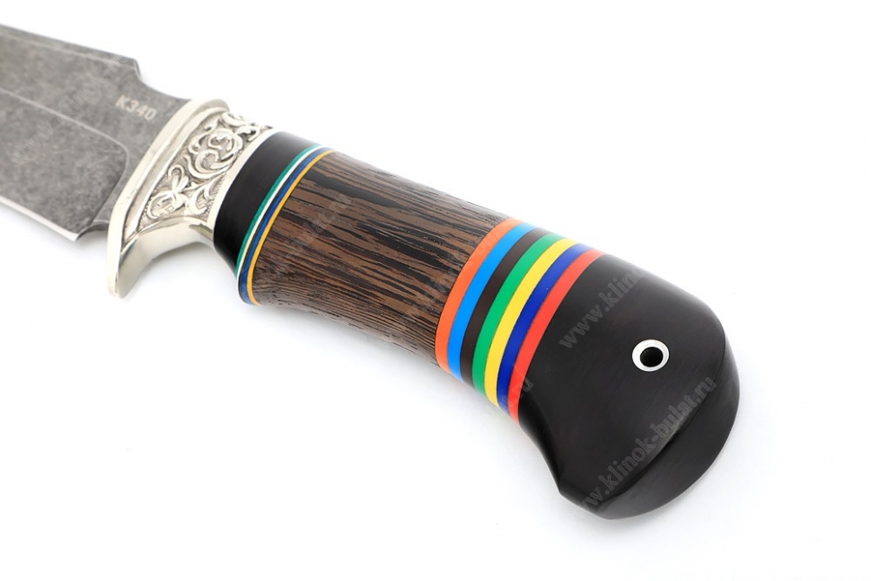 Нож Легион (K340, чёрный граб - венге - декоративный пластик) гарда мельхиор