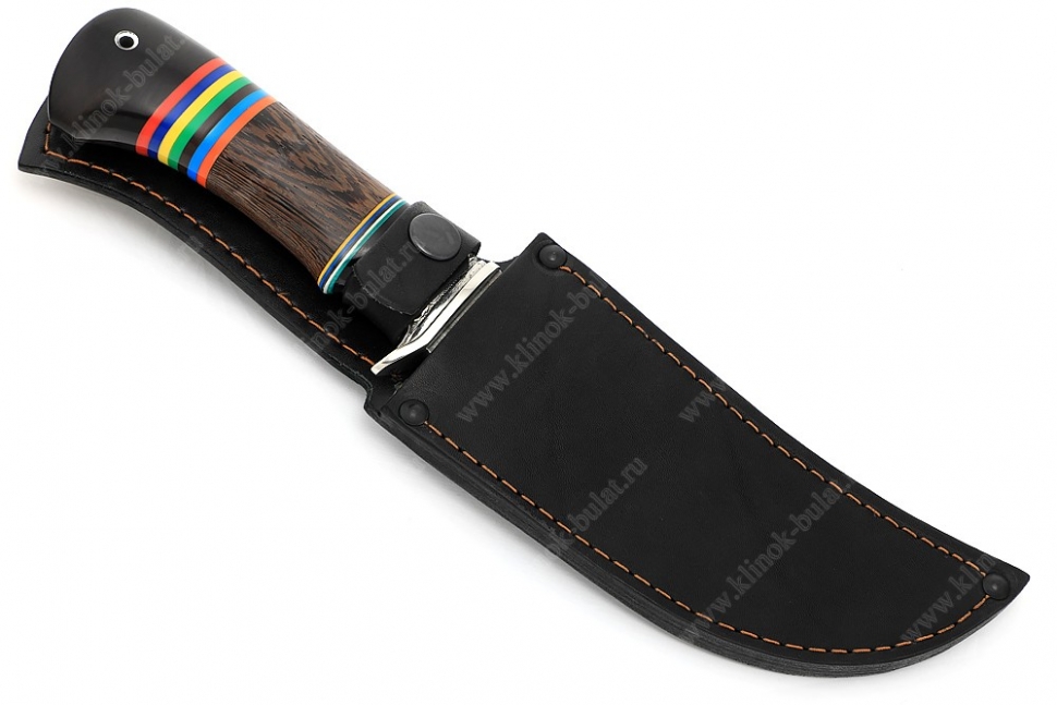 Нож Легион (K340, чёрный граб - венге - декоративный пластик) гарда мельхиор
