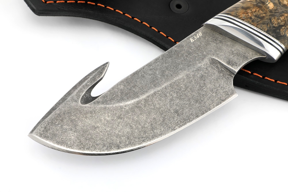 Нож Потрошитель (К340, рукоять кап клена коричневая)