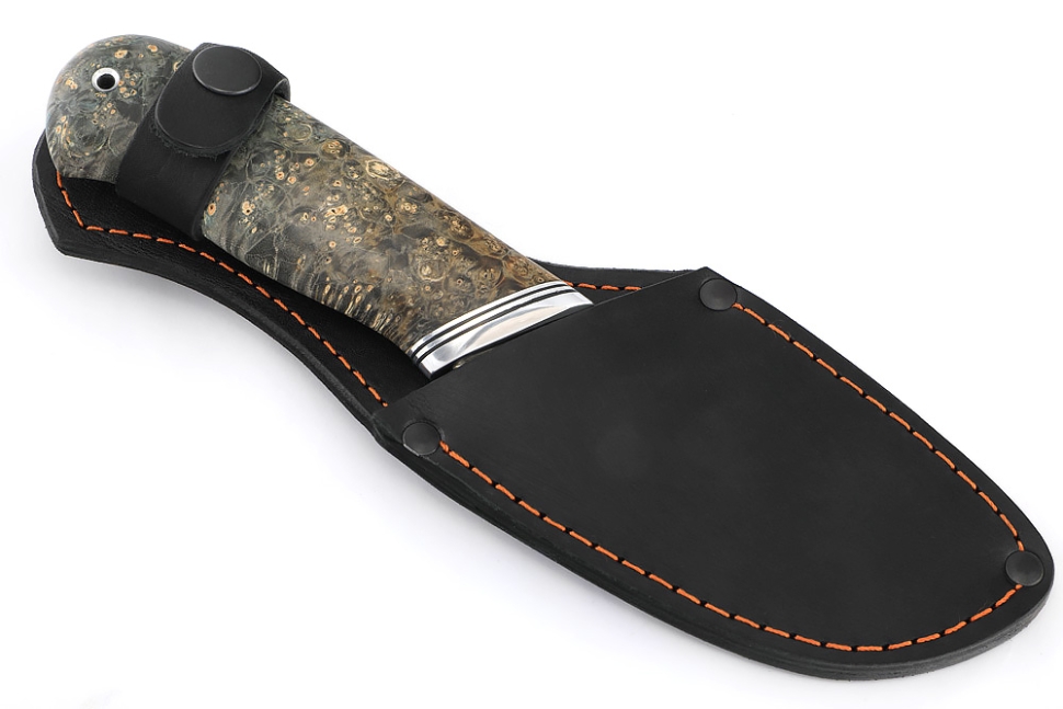 Нож Потрошитель (К340, рукоять кап клена коричневая)