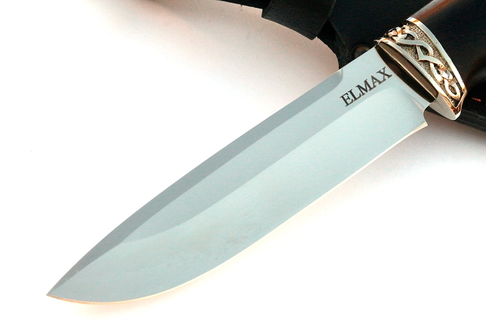 Нож Скат (порошковая сталь Elmax, чёрный граб - мельхиор)