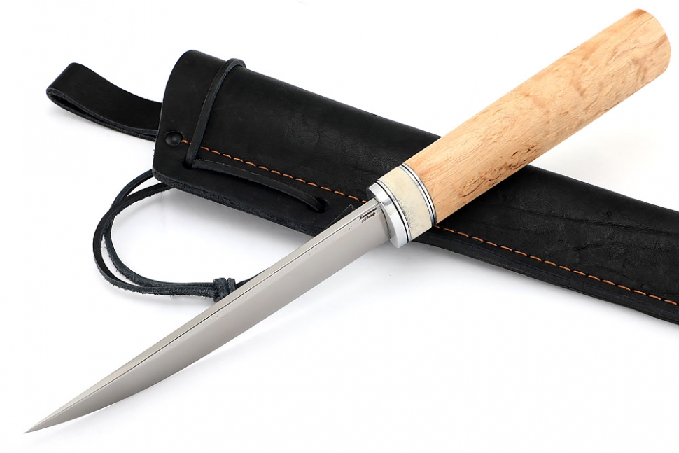Нож Северный №3 (х12МФ, кованый дол, карельская берёза, вставка кость)