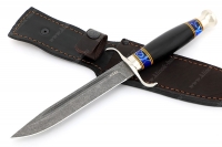 Нож Классика (К340, чёрный граб, вставки акрил, мельхиор)