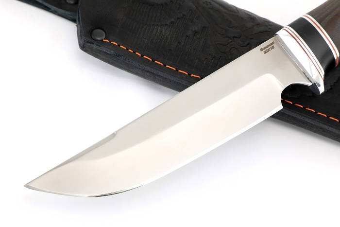 Нож Лесной (95Х18, вставка черный граб, ясень термоциклированный)