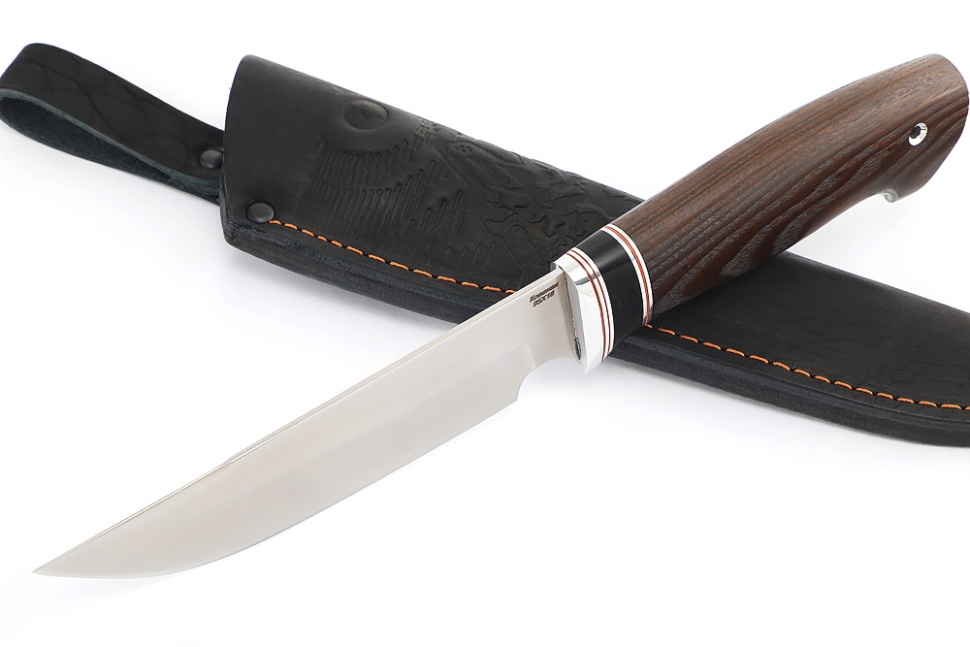 Нож Лесной (95Х18, вставка черный граб, ясень термоциклированный)