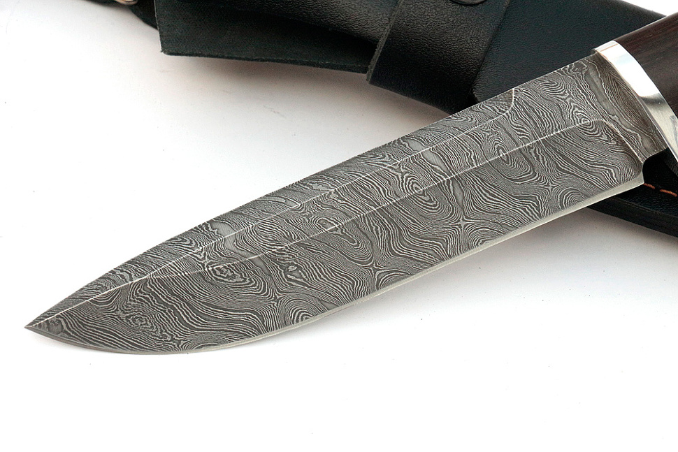 Нож Скат (дамаск, карельская берёза)