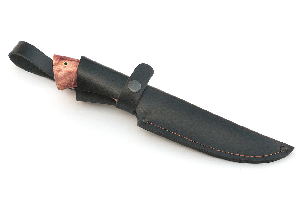 Нож Скат (дамаск, карельская берёза)