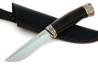 Нож Соболь (порошковая сталь Elmax, чёрный граб - мельхиор)
