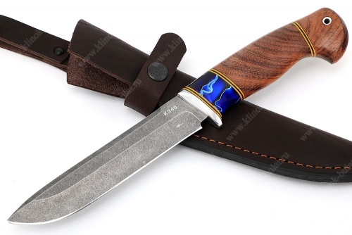 Нож Скат (К340, рукоять бубинга, вставка акрил, фибра) 