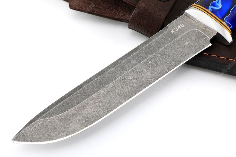 Нож Скат (К340, рукоять бубинга, вставка акрил, фибра)