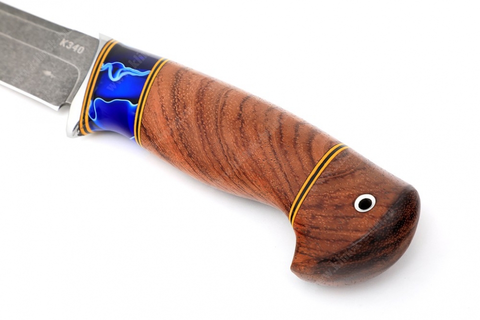 Нож Скат (К340, рукоять бубинга, вставка акрил, фибра)