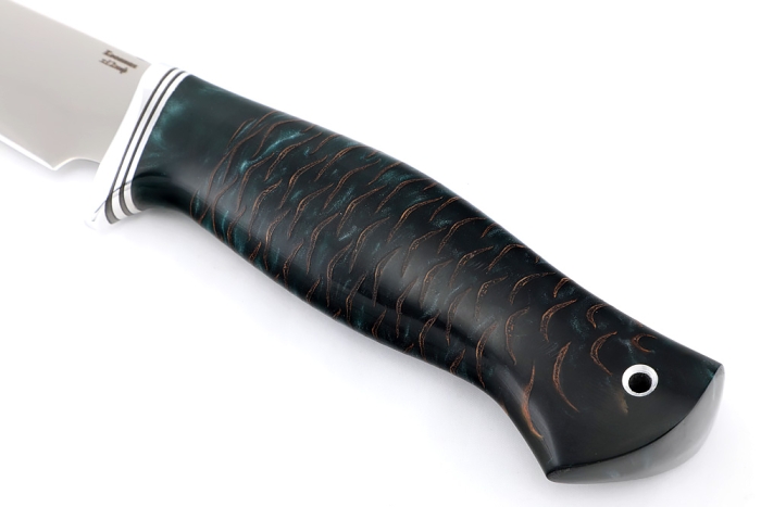 Нож Филейный средний (х12МФ, рукоять шишка в акриле черная)