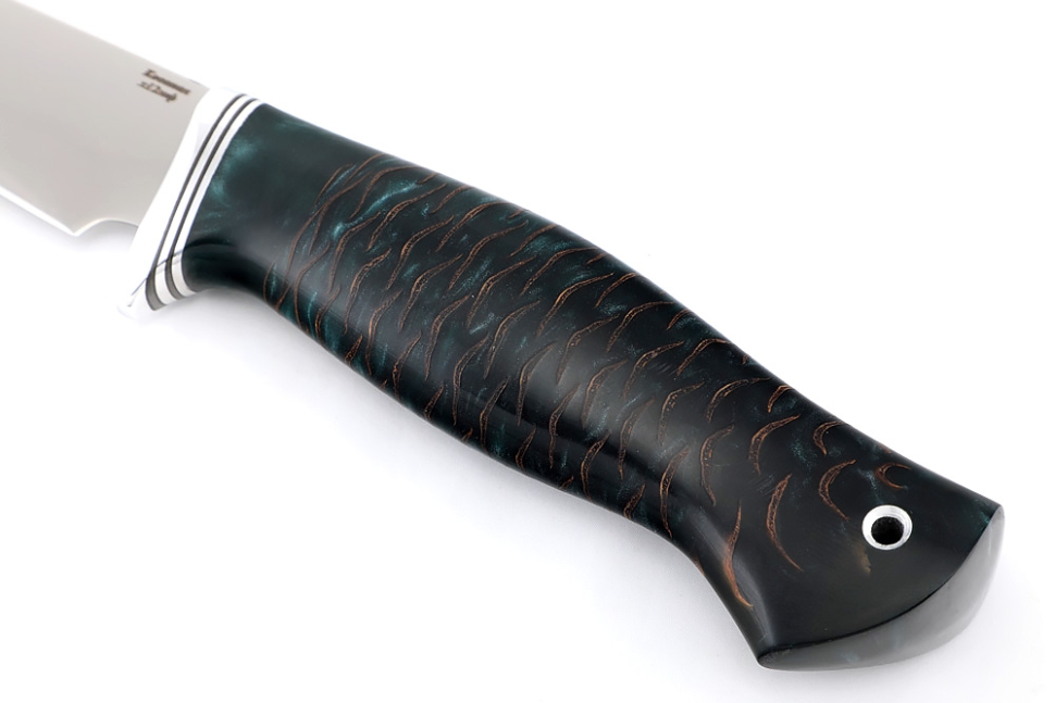 Нож Филейный средний (х12МФ, рукоять шишка в акриле черная)