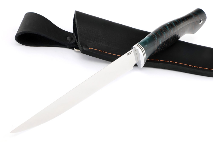 Нож Филейный средний (х12МФ, рукоять шишка в акриле черная)