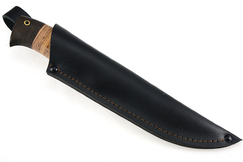 Нож Судак большой (дамаск, береста)