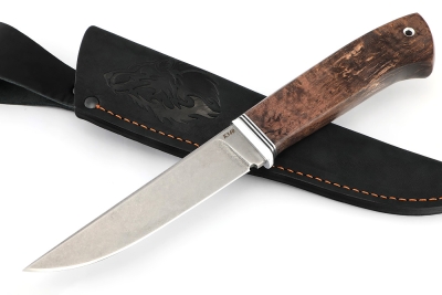 Нож Старатель, К340 рукоять карельская береза коричневая