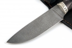Нож Глухарь (ХВ5-Алмазка, черный граб, инкрустация, мельхиор) резная рукоять - Нож Глухарь (ХВ5-Алмазка, черный граб, инкрустация, мельхиор) резная рукоять