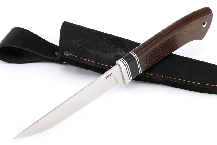 Нож Старатель, 95х18 рукоять вставка черный граб, термоциклированный ясень