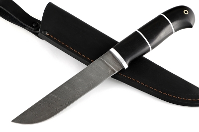 Нож Скорпион (дамаск, чёрный граб)