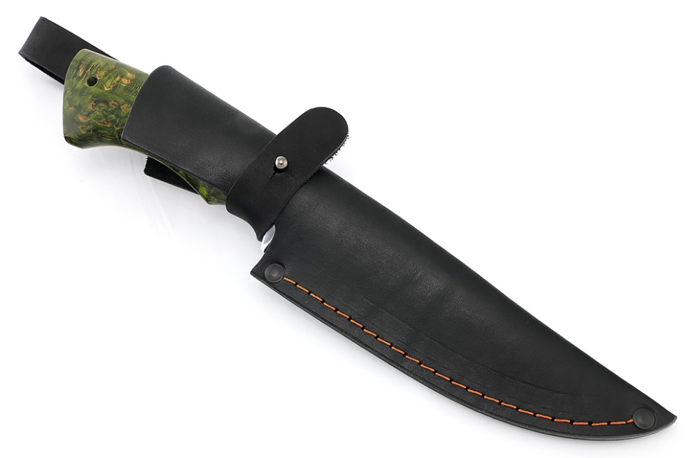 Нож Скат (х12МФ, вставка акрил белый, карельская берёза)