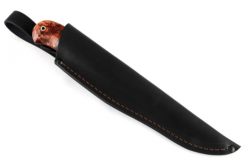 Нож Скорпион (дамаск, карельская берёза)