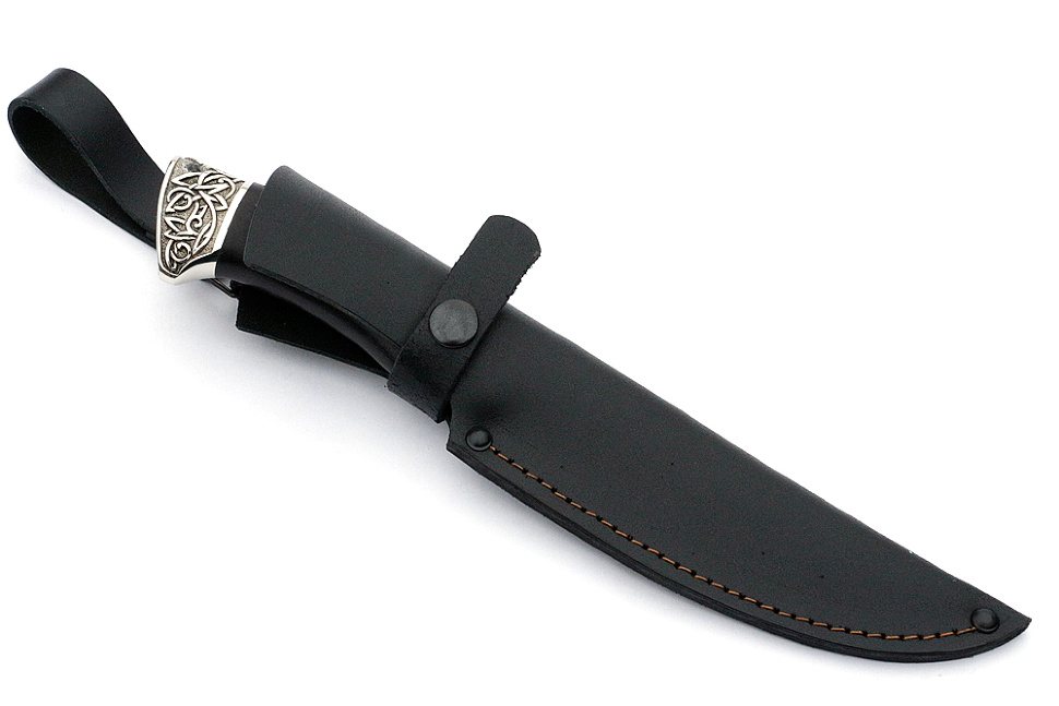 Нож Скат (булат, чёрный граб - мельхиор)